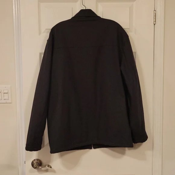 Pinstripe Men's Wool Blend Coat- Gray- Size L - Picture 7 of 10